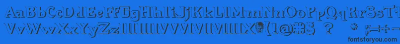 Hellraiser3Shadow Font – Black Fonts on Blue Background
