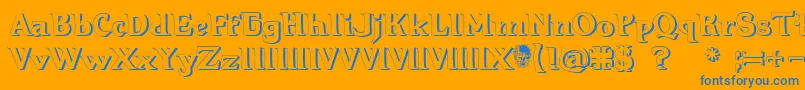 Hellraiser3Shadow Font – Blue Fonts on Orange Background