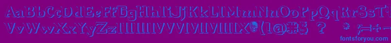 Hellraiser3Shadow Font – Blue Fonts on Purple Background