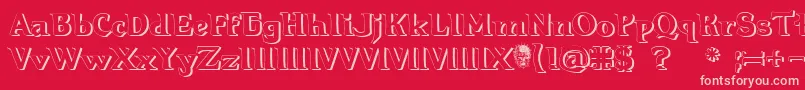 Hellraiser3Shadow Font – Pink Fonts on Red Background