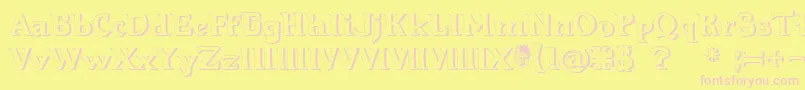 Hellraiser3Shadow Font – Pink Fonts on Yellow Background