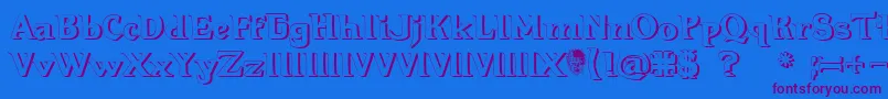 Hellraiser3Shadow Font – Purple Fonts on Blue Background