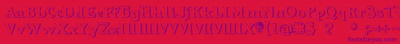 Hellraiser3Shadow Font – Purple Fonts on Red Background