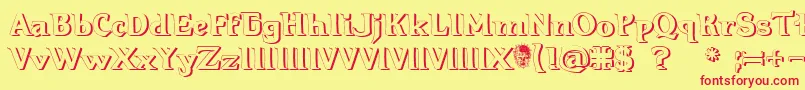 Hellraiser3Shadow Font – Red Fonts on Yellow Background