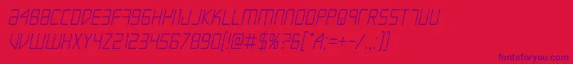 Escapeartistcondsemital-Schriftart – Violette Schriften auf rotem Hintergrund
