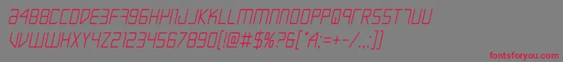 Escapeartistcondsemital Font – Red Fonts on Gray Background