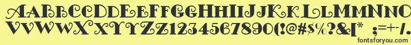 Nostalgia Font – Black Fonts on Yellow Background