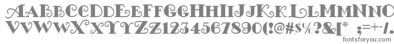 Nostalgia-fontti – harmaat kirjasimet valkoisella taustalla
