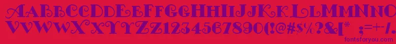 Police Nostalgia – polices violettes sur fond rouge
