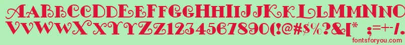 Nostalgia Font – Red Fonts on Green Background