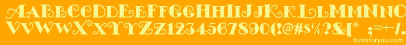 Nostalgia Font – Yellow Fonts on Orange Background