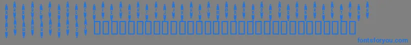 JackrabbitsBarGrill-Schriftart – Blaue Schriften auf grauem Hintergrund