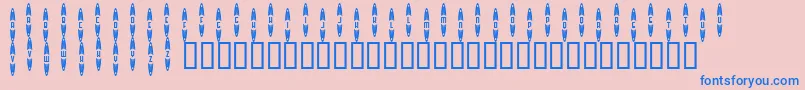 フォントJackrabbitsBarGrill – ピンクの背景に青い文字
