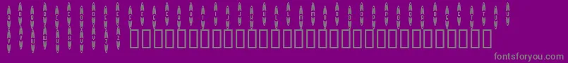 JackrabbitsBarGrill-Schriftart – Graue Schriften auf violettem Hintergrund