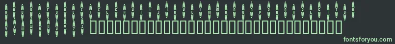 JackrabbitsBarGrill-Schriftart – Grüne Schriften auf schwarzem Hintergrund