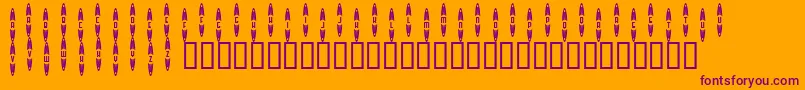 Weitere Informationen zur JackrabbitsBarGrill-Schriftart JackrabbitsBarGrill-Schriftart – Violette Schriften auf orangefarbenem Hintergrund