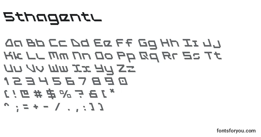 Schriftart 5thagentl – Alphabet, Zahlen, spezielle Symbole