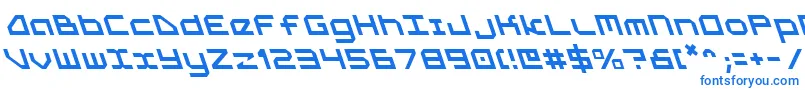 フォント5thagentl – 白い背景に青い文字