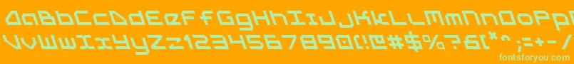 5thagentl-Schriftart – Grüne Schriften auf orangefarbenem Hintergrund