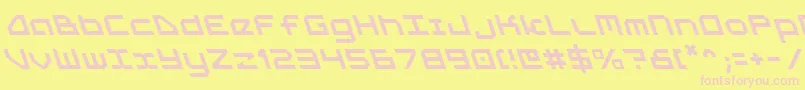 フォント5thagentl – ピンクのフォント、黄色の背景