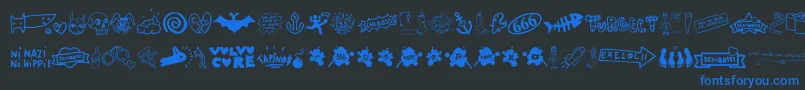 WcSlaassschClassic Font – Blue Fonts on Black Background