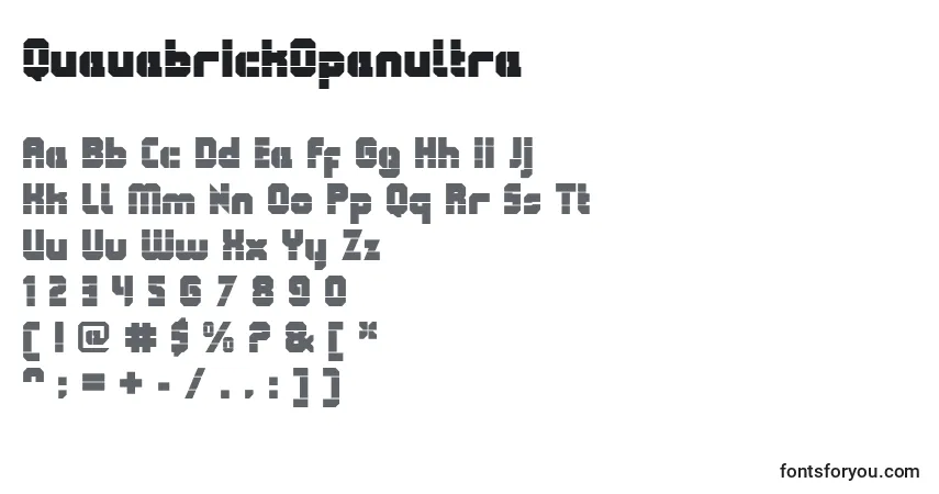 QueuebrickOpenultra Font – alphabet, numbers, special characters