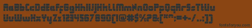 QueuebrickOpenultra-Schriftart – Schwarze Schriften auf braunem Hintergrund