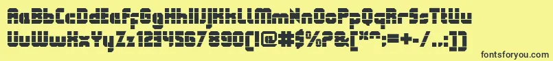 QueuebrickOpenultra Font – Black Fonts on Yellow Background