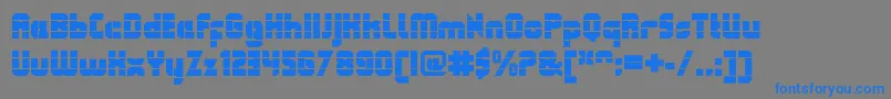 QueuebrickOpenultra-Schriftart – Blaue Schriften auf grauem Hintergrund