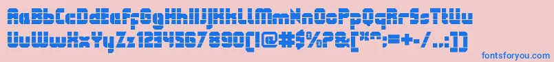 QueuebrickOpenultra Font – Blue Fonts on Pink Background