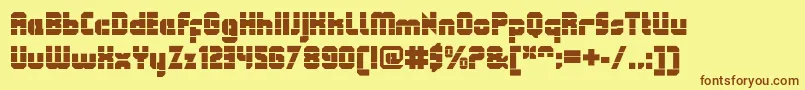 QueuebrickOpenultra Font – Brown Fonts on Yellow Background