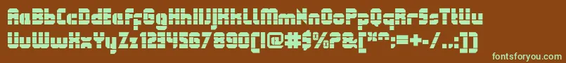 QueuebrickOpenultra Font – Green Fonts on Brown Background