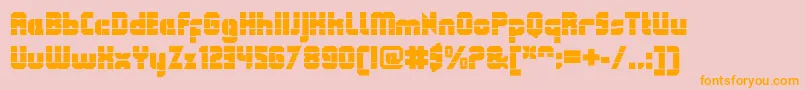 QueuebrickOpenultra-Schriftart – Orangefarbene Schriften auf rosa Hintergrund