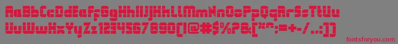 QueuebrickOpenultra Font – Red Fonts on Gray Background