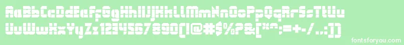 QueuebrickOpenultra Font – White Fonts on Green Background