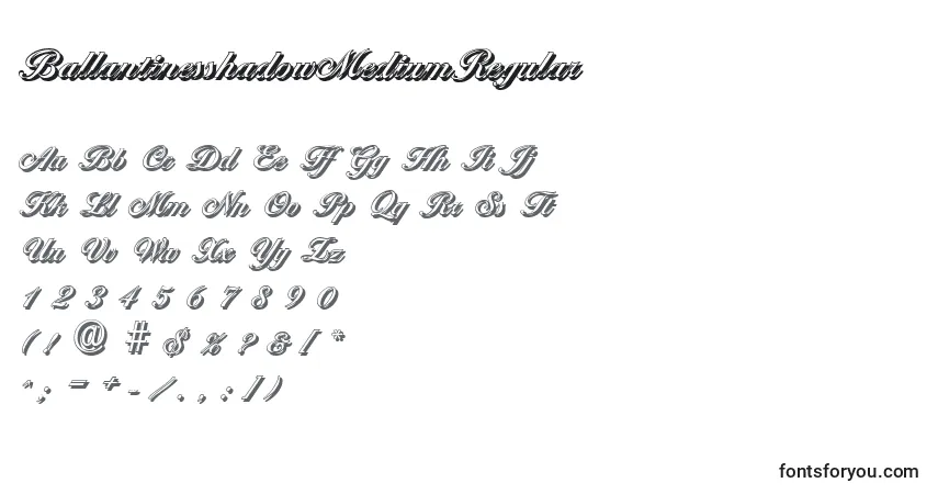 BallantinesshadowMediumRegularフォント–アルファベット、数字、特殊文字