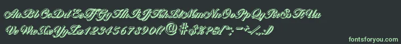 BallantinesshadowMediumRegular Font – Green Fonts on Black Background