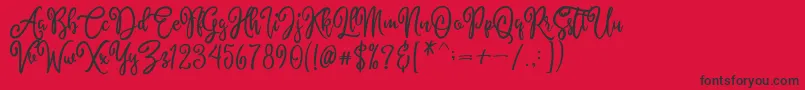 AlyssumDemo Font – Black Fonts on Red Background