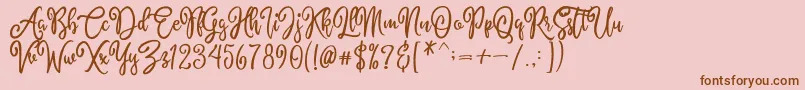 AlyssumDemo Font – Brown Fonts on Pink Background
