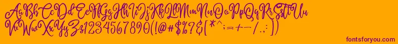AlyssumDemo Font – Purple Fonts on Orange Background