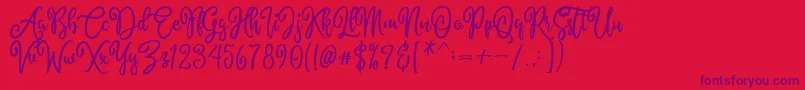 AlyssumDemo Font – Purple Fonts on Red Background