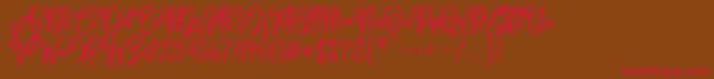 AlyssumDemo Font – Red Fonts on Brown Background