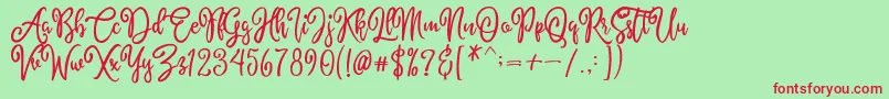 AlyssumDemo Font – Red Fonts on Green Background