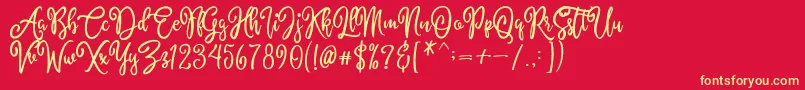 AlyssumDemo Font – Yellow Fonts on Red Background