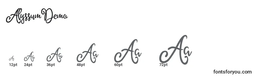 Размеры шрифта AlyssumDemo