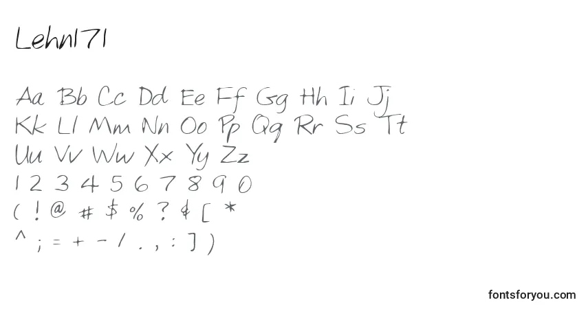 Lehn171-fontti – aakkoset, numerot, erikoismerkit