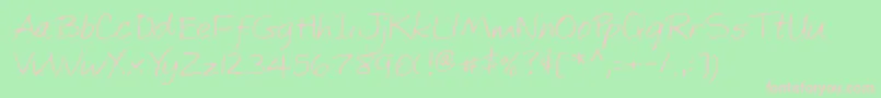 Lehn171 Font – Pink Fonts on Green Background