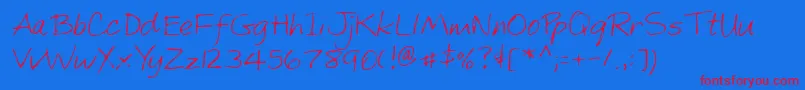 フォントLehn171 – 赤い文字の青い背景