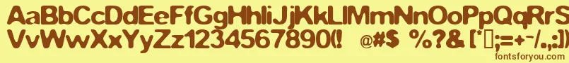 Fstop Font – Brown Fonts on Yellow Background