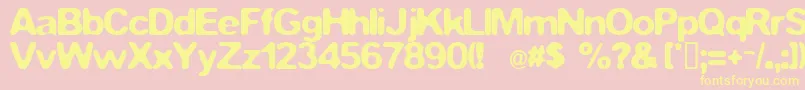 Fstop Font – Yellow Fonts on Pink Background